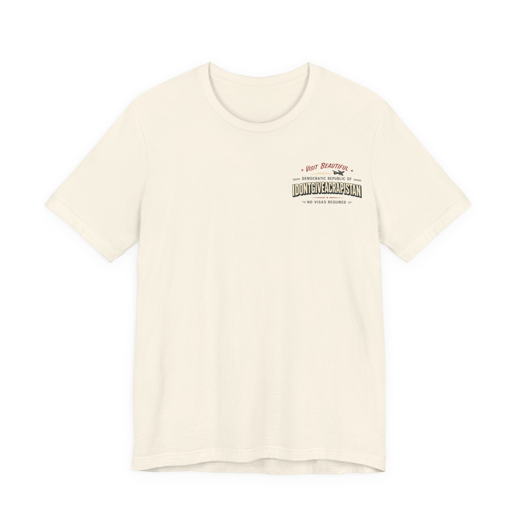 ManCation Vintage Travel Poster Tee — "Visit Idontgiveacrapistan" Graphic T-Shirt