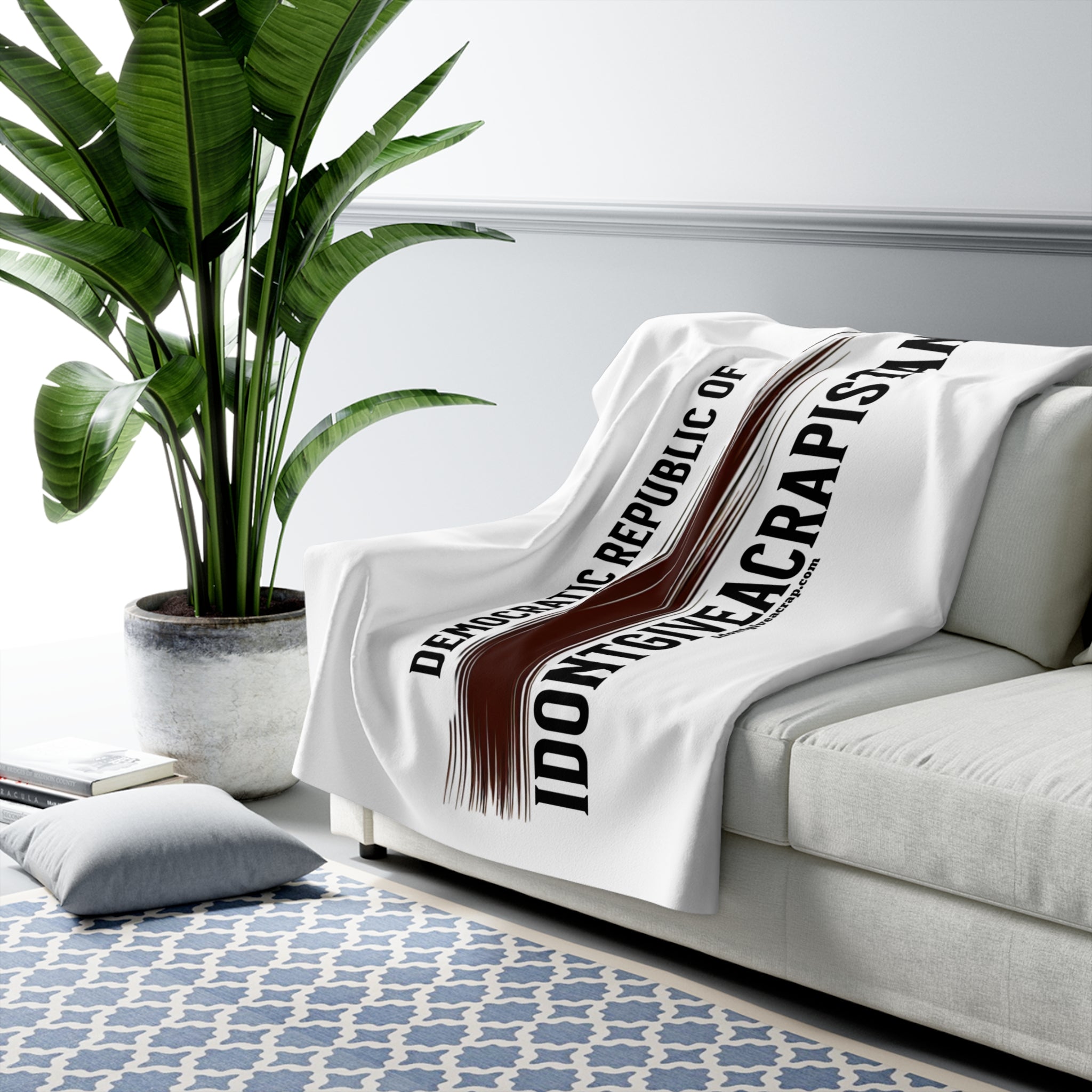 Cozy Democratic Republic of Idontgiveacrap Fleece Blanket
