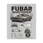 FUBAR Motors Vintage Muscle Car Poster — Matte Automotive Blueprint Wall Art