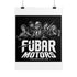 FUBAR Motors Crew Poster — Black & White Vintage Mechanic Wall Art