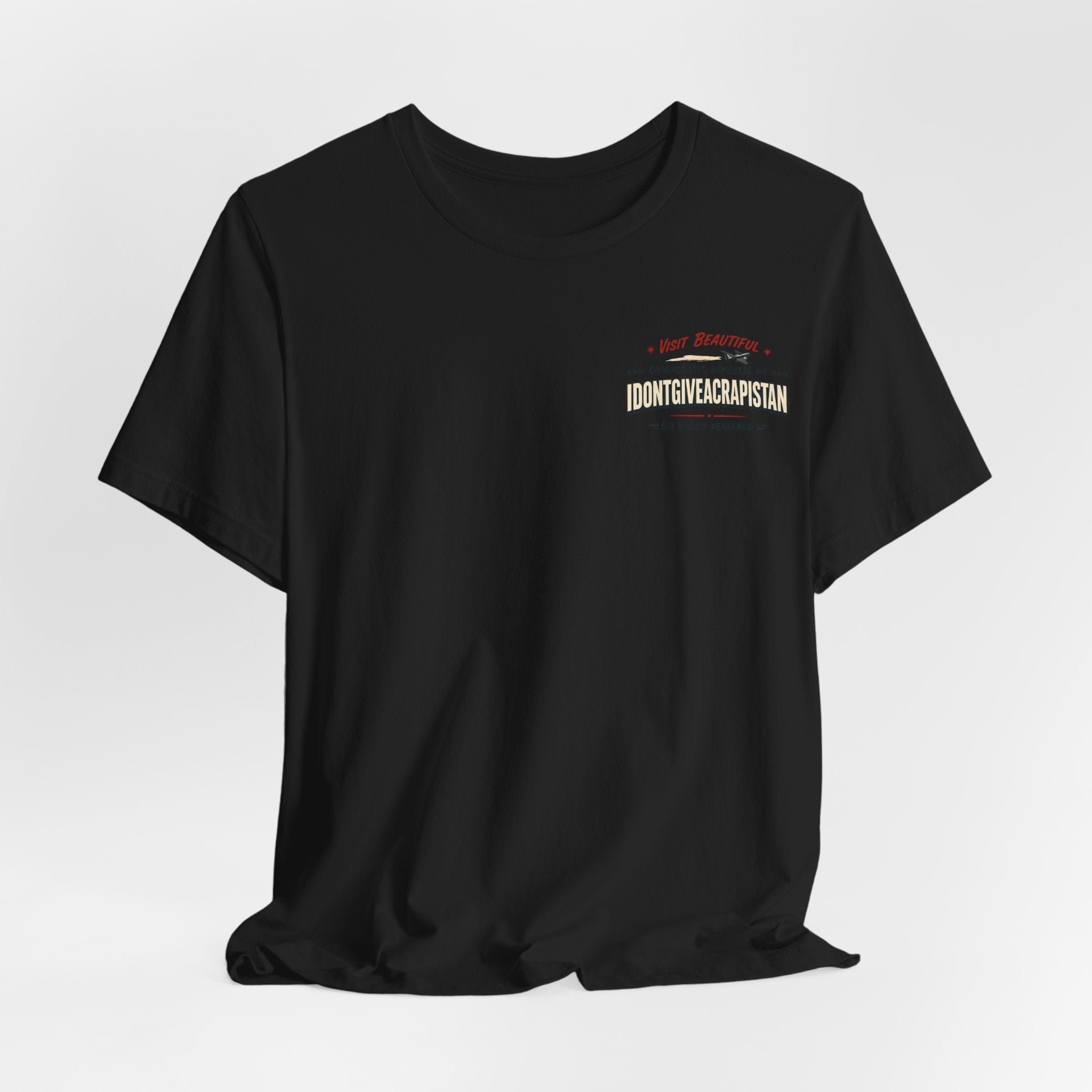 ManCation Vintage Travel Poster Tee — "Visit Idontgiveacrapistan" Graphic T-Shirt