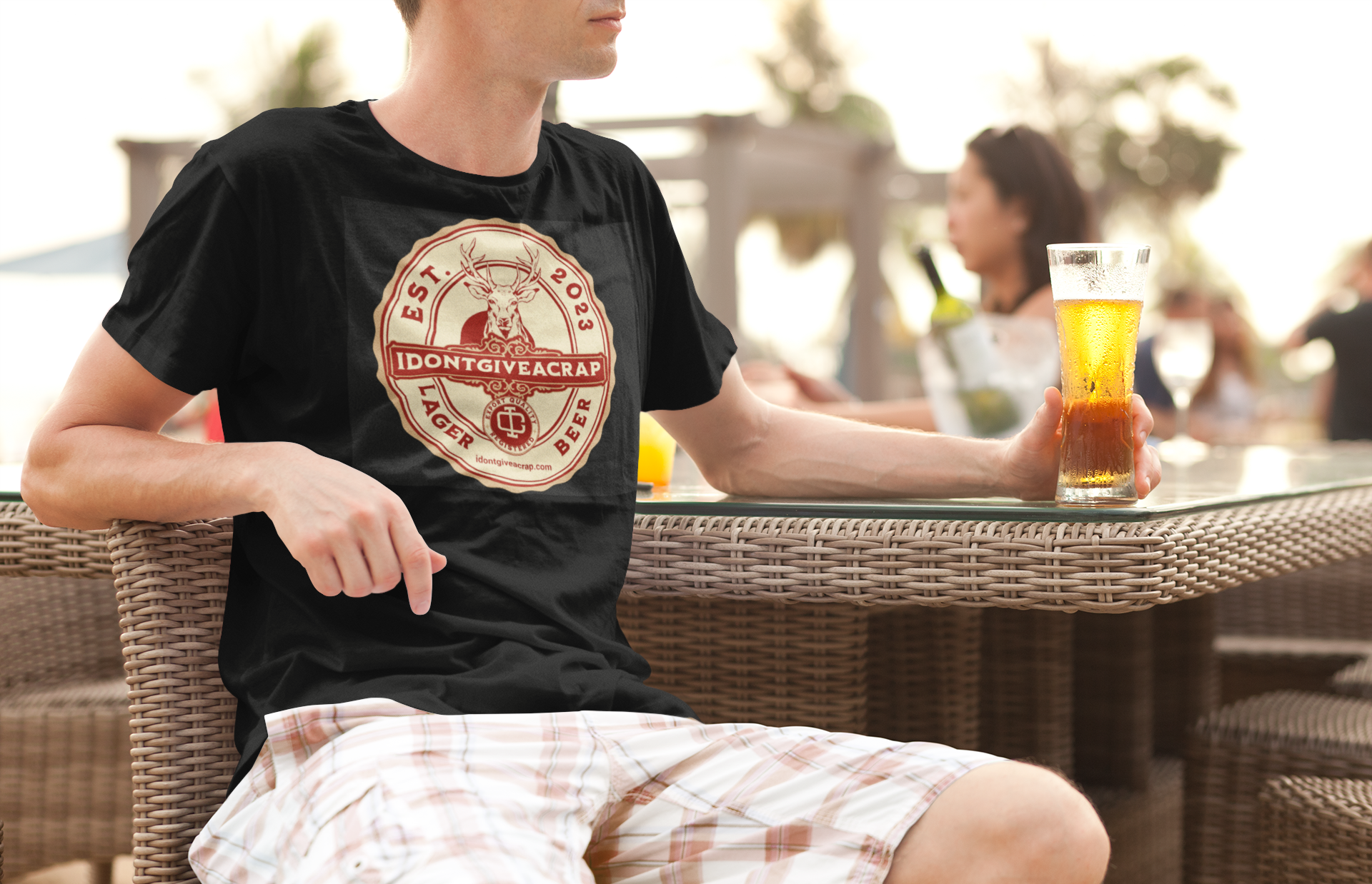 IDONTGIVEACRAP Stag Lager Bar Design Shirt