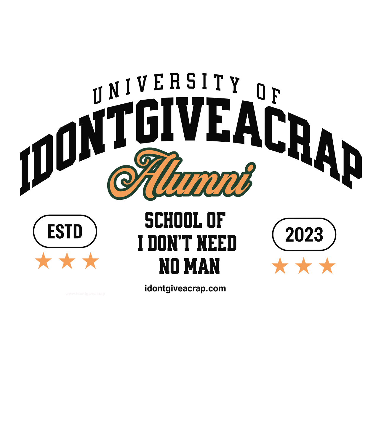 University of Idontgiveacrap School of I Don't Need No Man Alumni