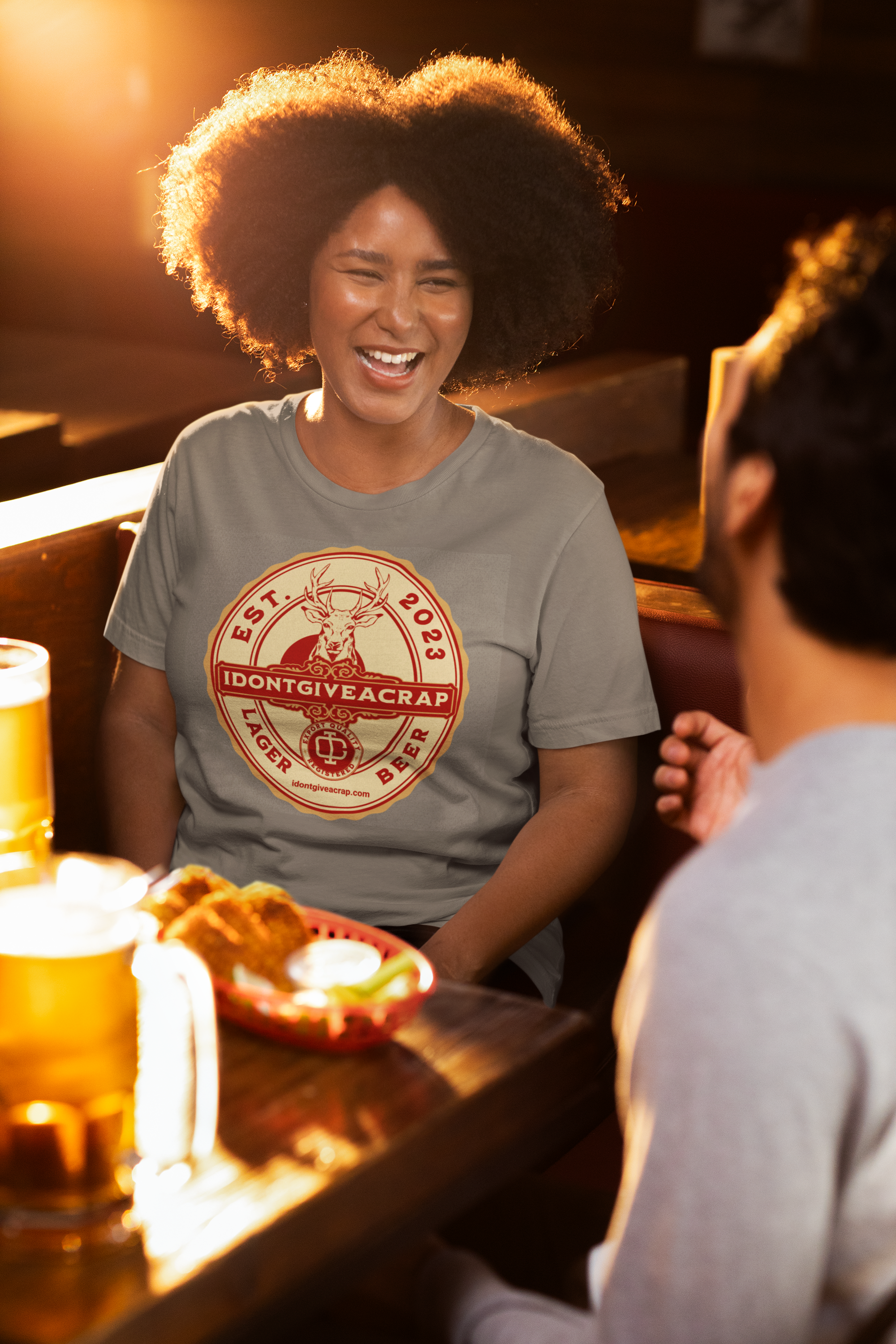 IDONTGIVEACRAP Stag Lager Bar Design Shirt