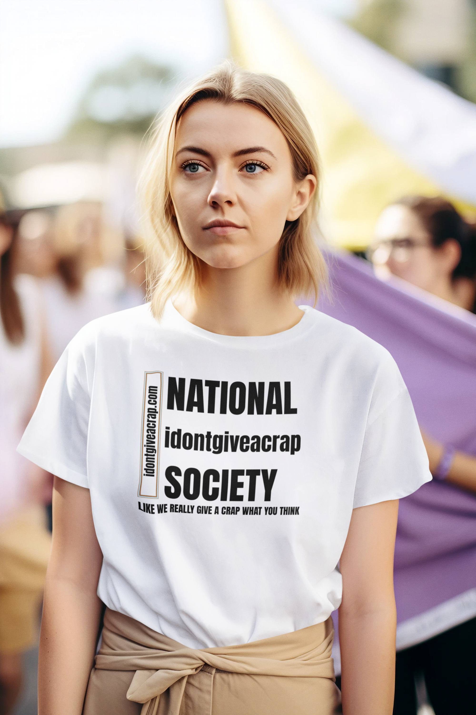 National idontgiveacrap Society t shirt light