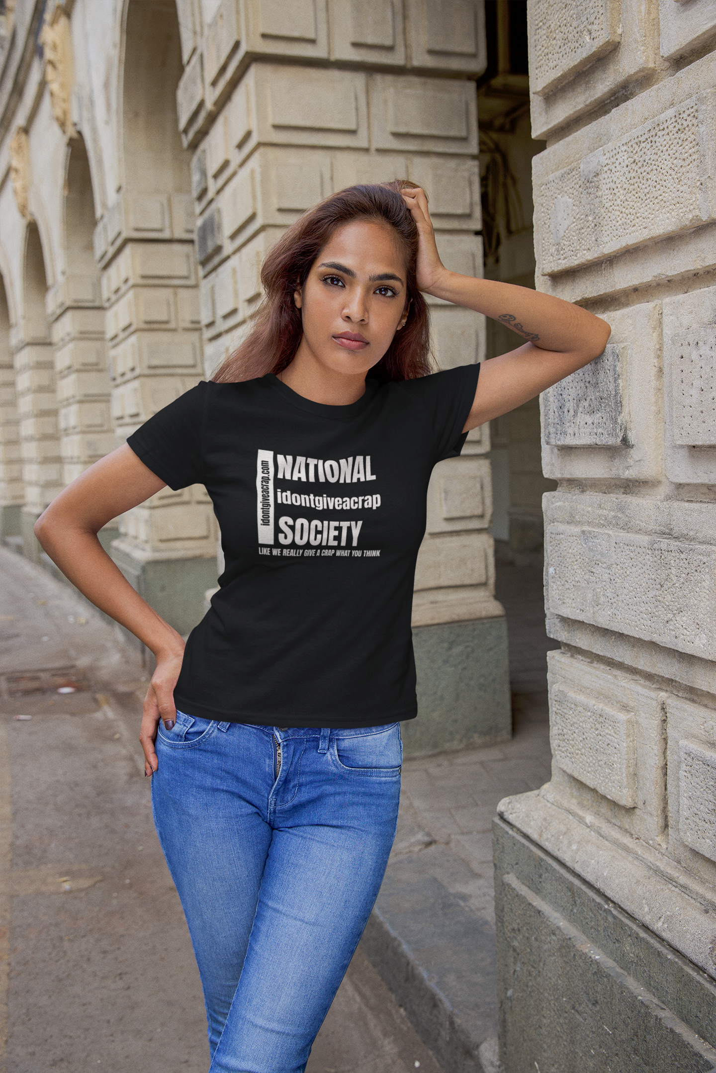 National idontgiveacrap Society t shirt dark