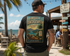 ManCation Vintage Travel Poster Tee — "Visit Idontgiveacrapistan" Graphic T-Shirt