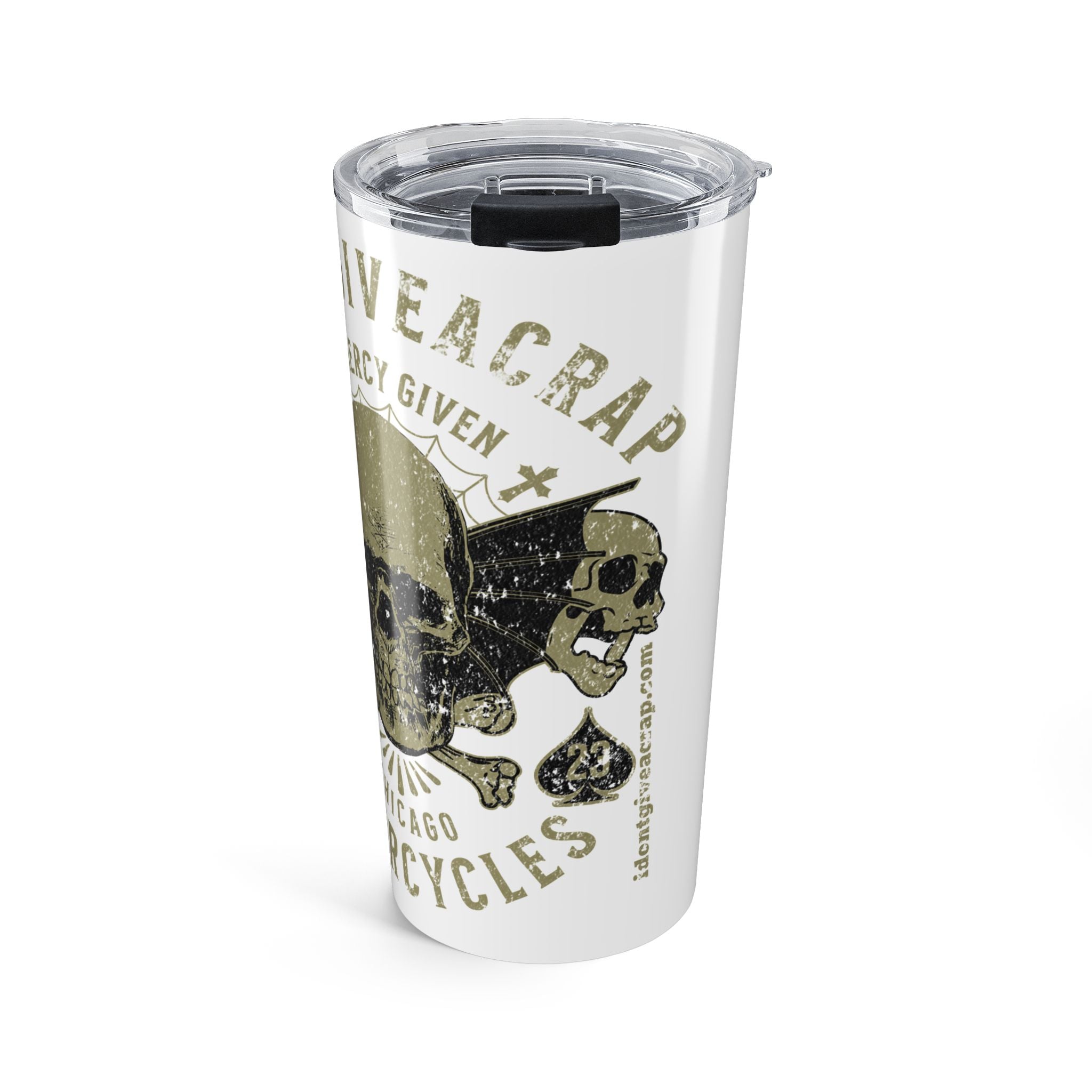 IDontGiveACrap Motorcycles Tumbler – White Edition