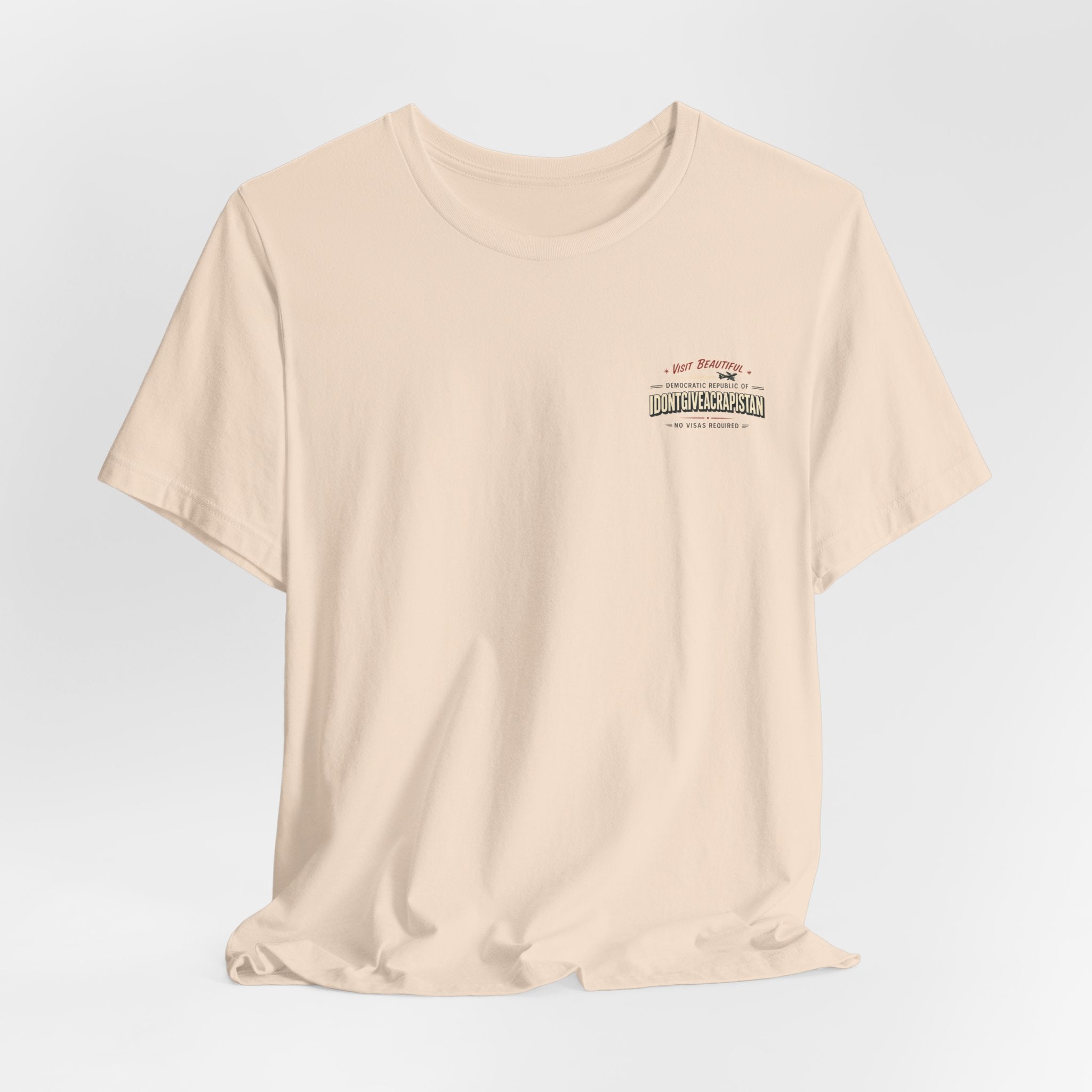 Vacation Poster T-Shirt — "I DONTGIVEACRAPISTAN" Retro Travel Graphic Tee