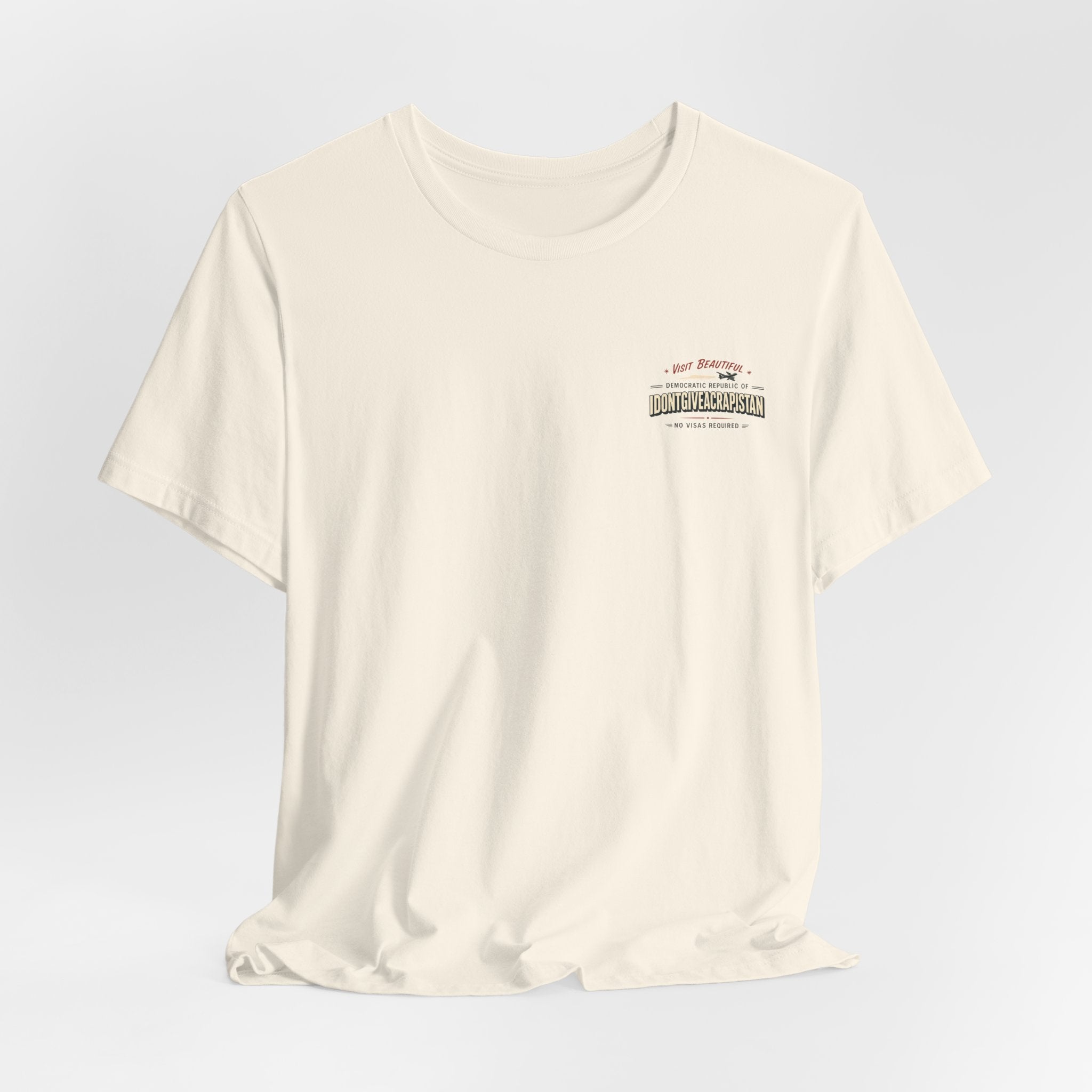 Vacation Poster T-Shirt — "I DONTGIVEACRAPISTAN" Retro Travel Graphic Tee