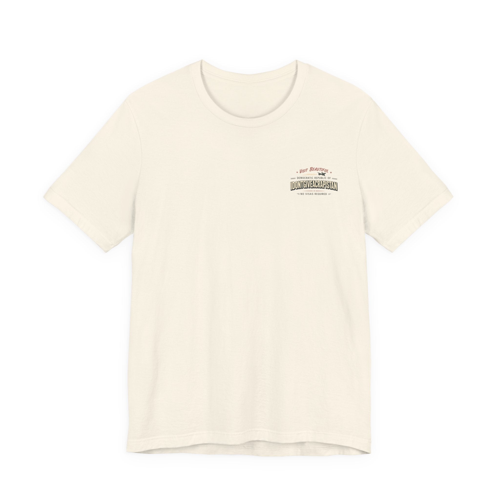 Vacation Poster T-Shirt — "I DONTGIVEACRAPISTAN" Retro Travel Graphic Tee