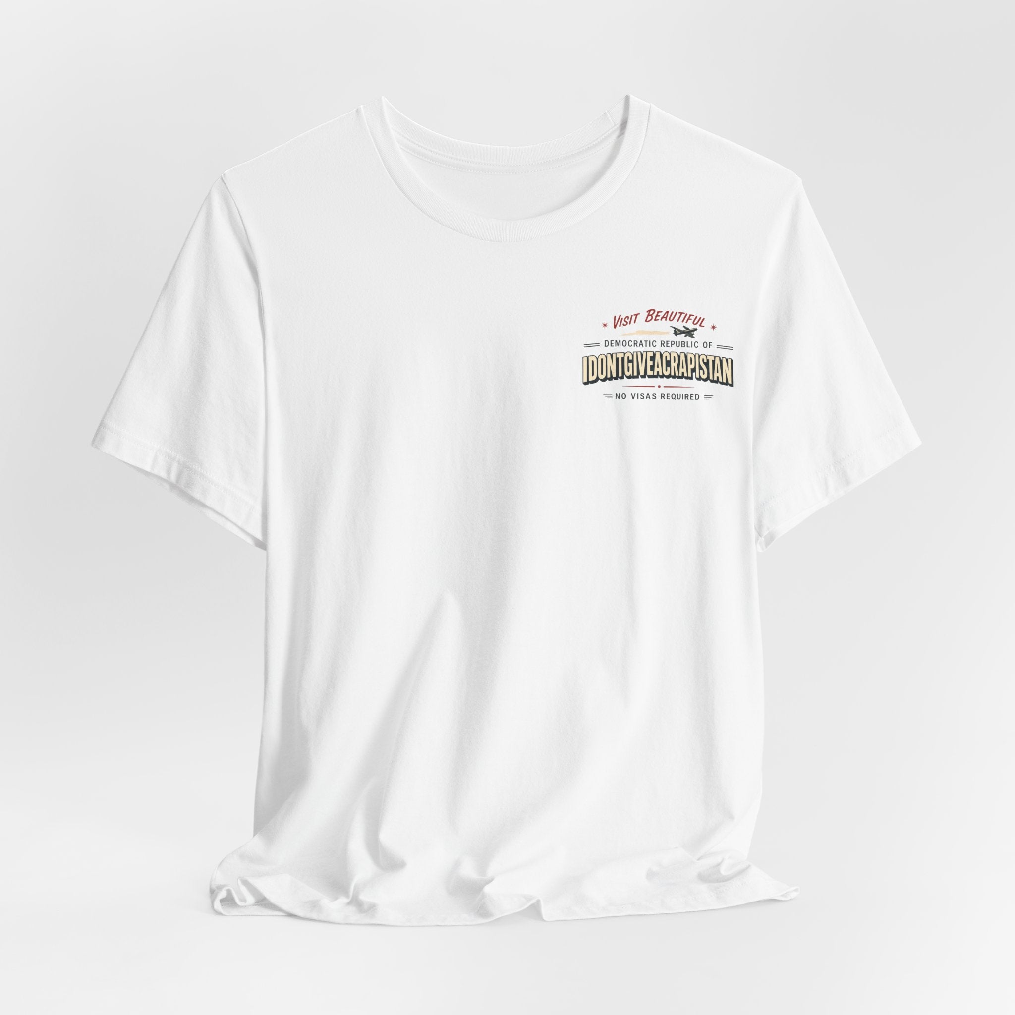 ManCation Vintage Travel Poster Tee — "Visit Idontgiveacrapistan" Graphic T-Shirt