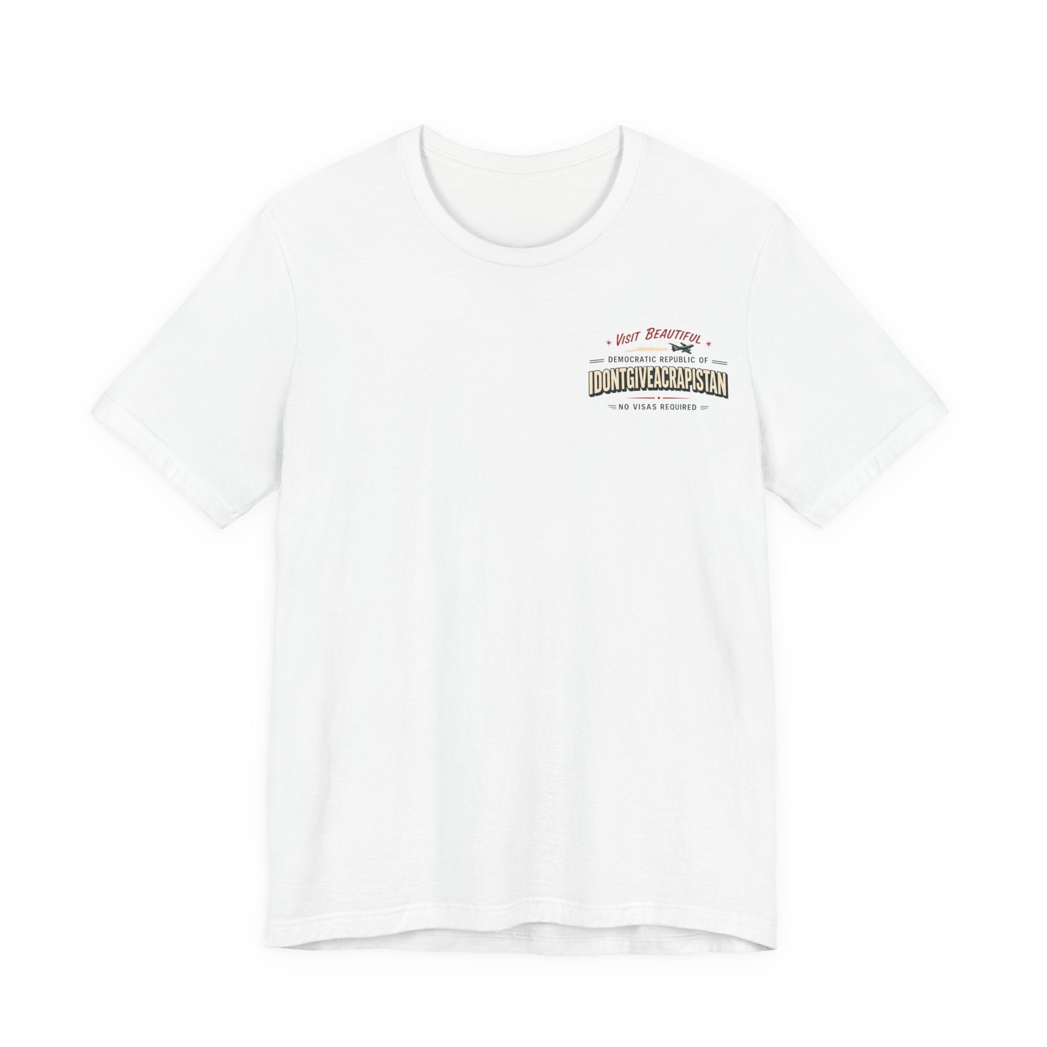ManCation Vintage Travel Poster Tee — "Visit Idontgiveacrapistan" Graphic T-Shirt