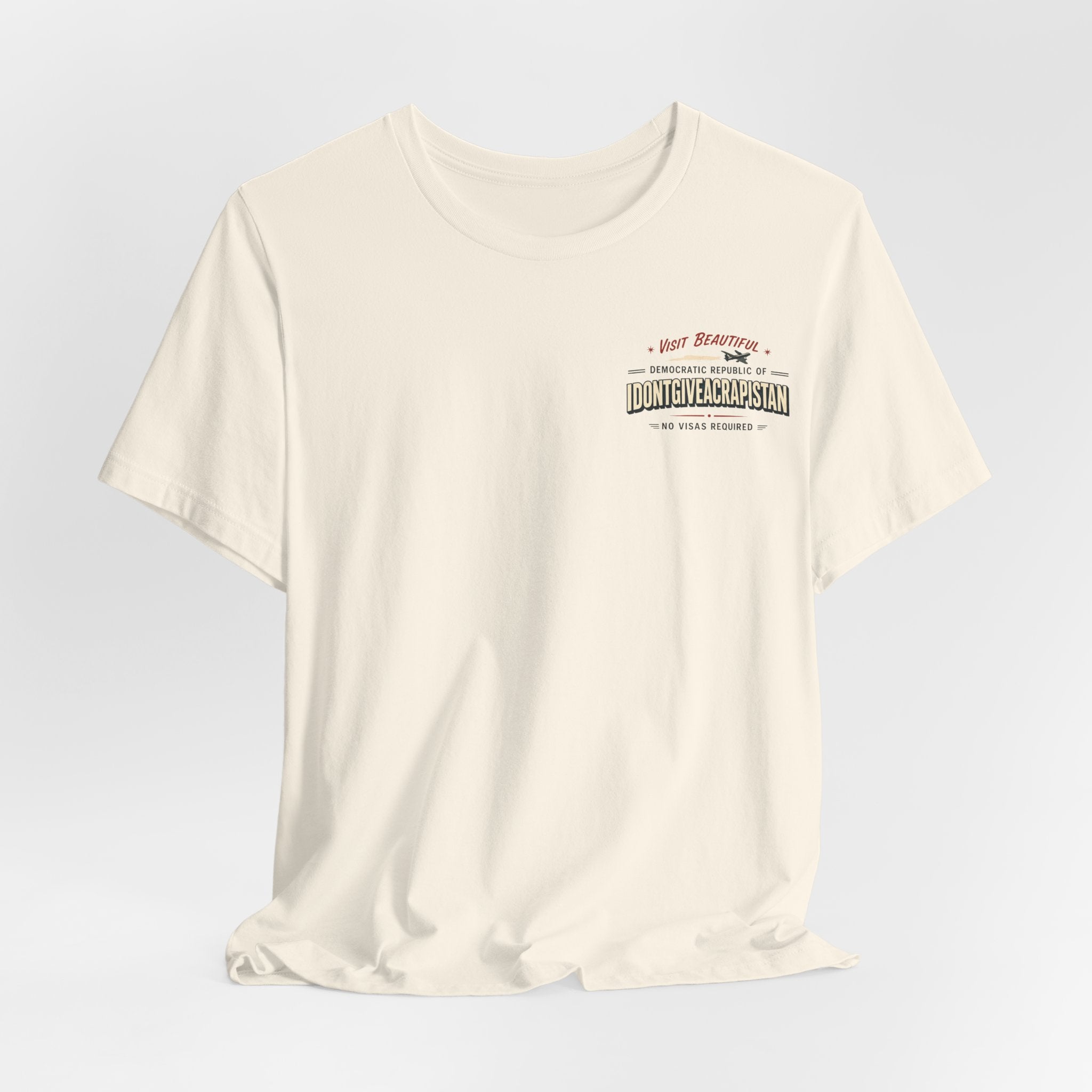 ManCation Vintage Travel Poster Tee — "Visit Idontgiveacrapistan" Graphic T-Shirt