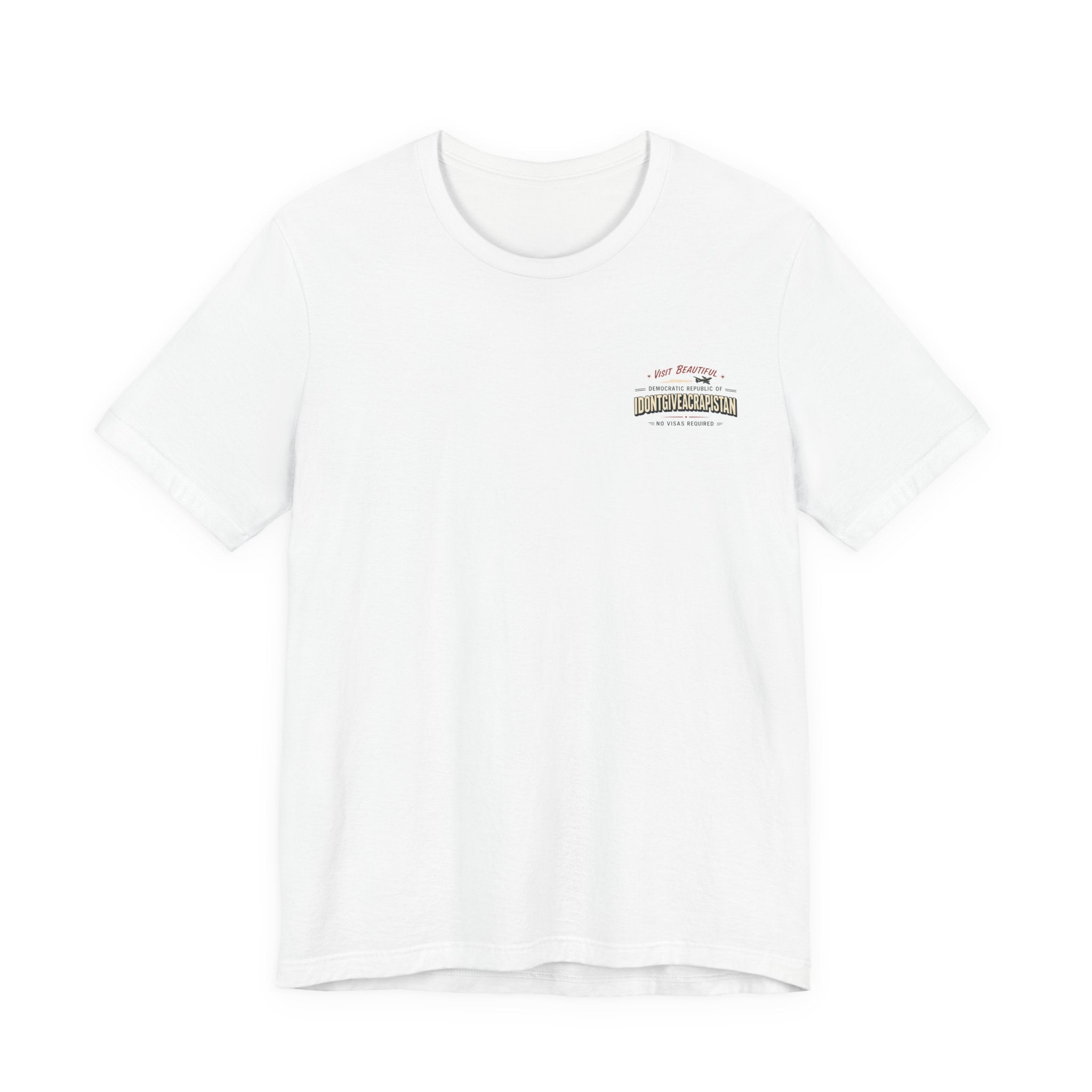 Vacation Poster T-Shirt — "I DONTGIVEACRAPISTAN" Retro Travel Graphic Tee